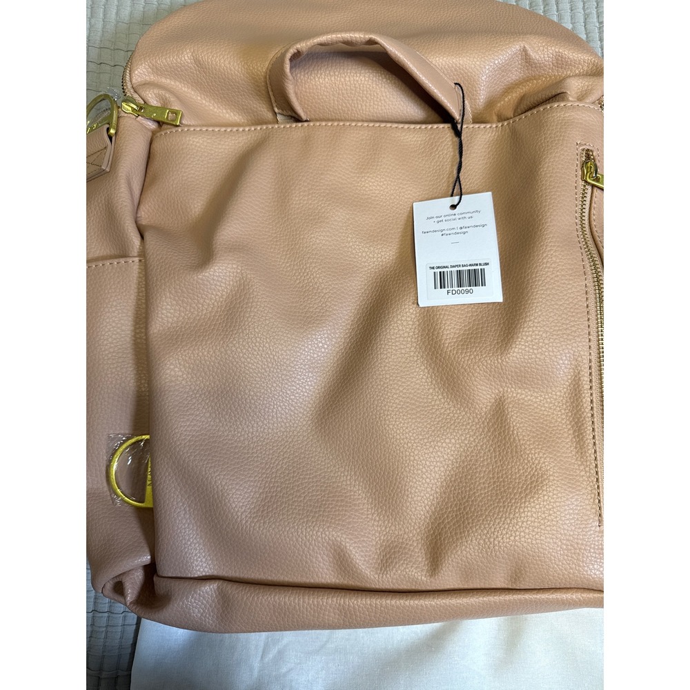 Fawn Design The Original Diaper Bag Warm Blush Vegan Leather Backpack NEW Unisex - Picture 10 of 12